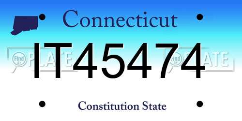 IT45474 Connecticut License Plate