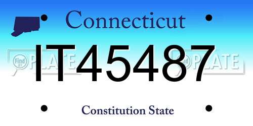 IT45487 Connecticut License Plate