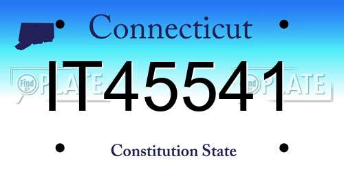 IT45541 Connecticut License Plate