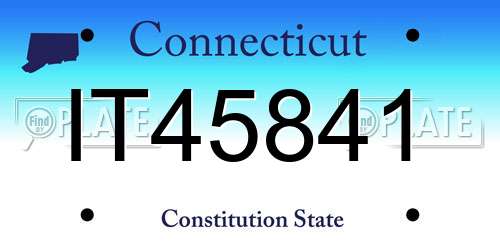 IT45841 Connecticut License Plate