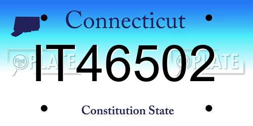 IT46502 Connecticut License Plate