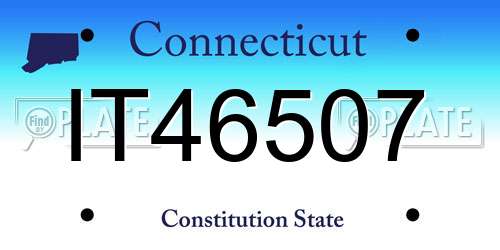 IT46507 Connecticut License Plate