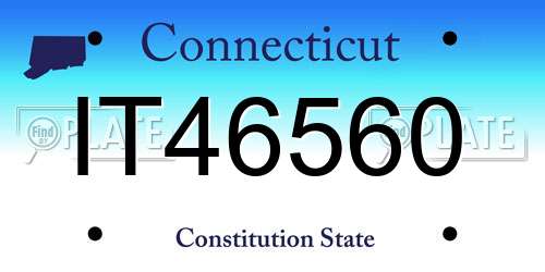 IT46560 Connecticut License Plate
