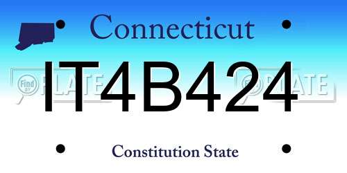IT4B424 Connecticut License Plate