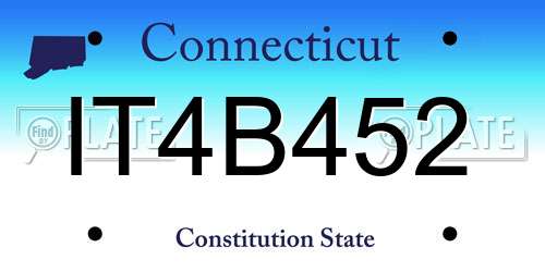 IT4B452 Connecticut License Plate