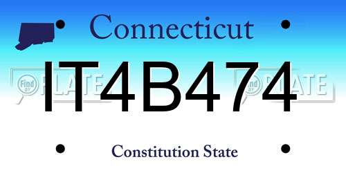 IT4B474 Connecticut License Plate