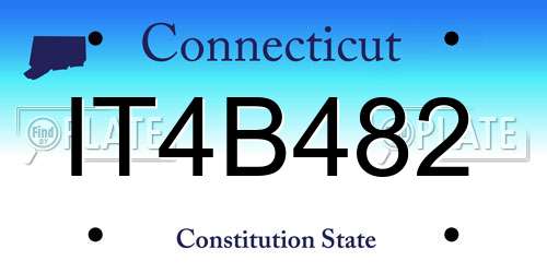 IT4B482 Connecticut License Plate