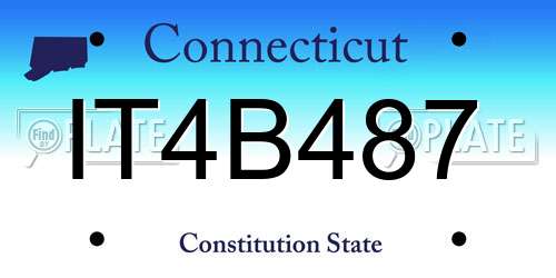 IT4B487 Connecticut License Plate