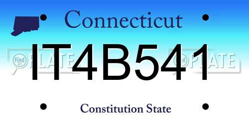 IT4B541 Connecticut License Plate