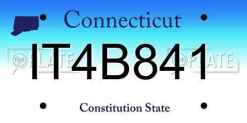 IT4B841 Connecticut License Plate