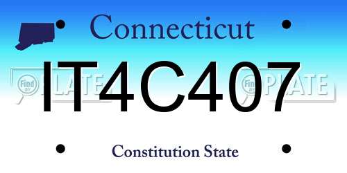IT4C407 Connecticut License Plate