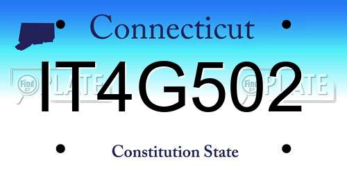 IT4G502 Connecticut License Plate