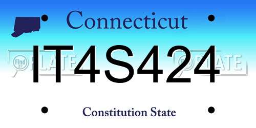 IT4S424 Connecticut License Plate