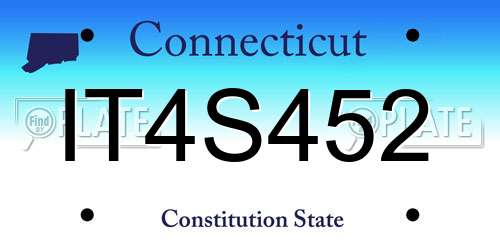 IT4S452 Connecticut License Plate