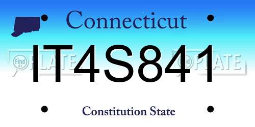 IT4S841 Connecticut License Plate