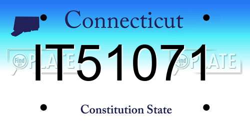 IT51071 Connecticut License Plate