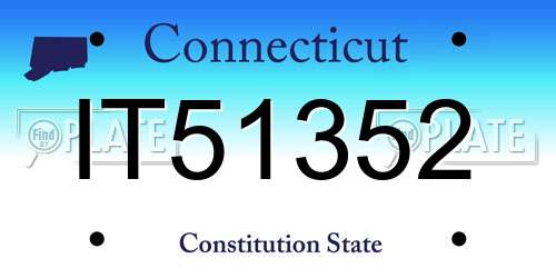 IT51352 Connecticut License Plate