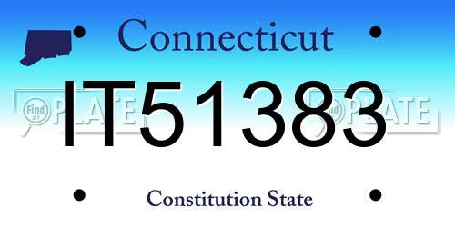 IT51383 Connecticut License Plate