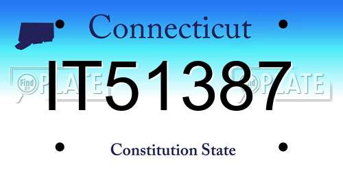 IT51387 Connecticut License Plate