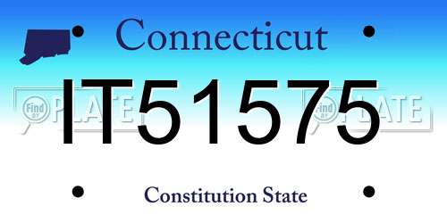 IT51575 Connecticut License Plate