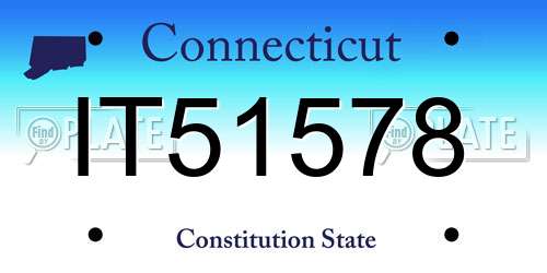 IT51578 Connecticut License Plate