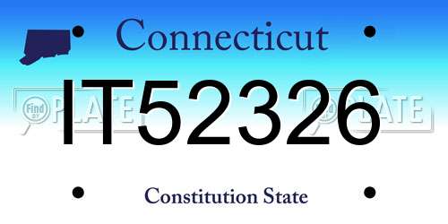 IT52326 Connecticut License Plate