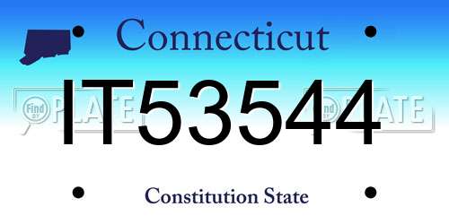 IT53544 Connecticut License Plate