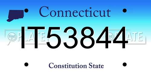 IT53844 Connecticut License Plate