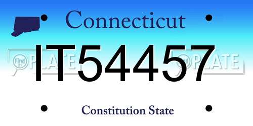 IT54457 Connecticut License Plate