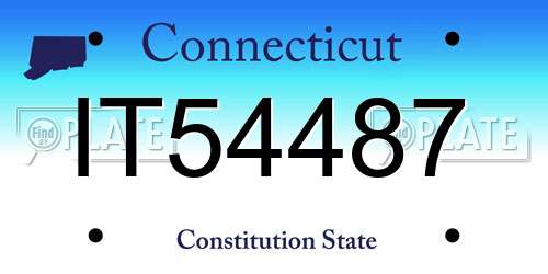 IT54487 Connecticut License Plate