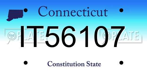 IT56107 Connecticut License Plate