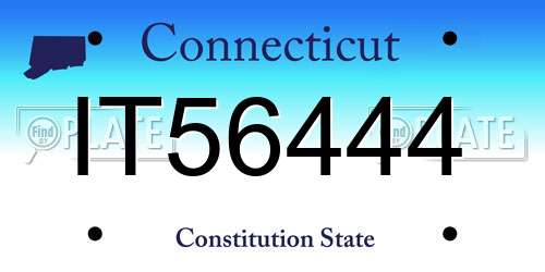 IT56444 Connecticut License Plate