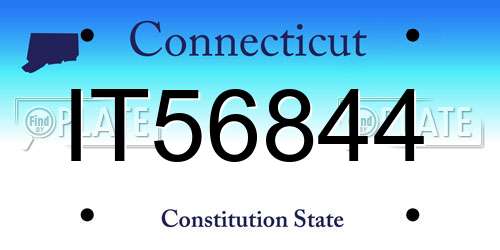 IT56844 Connecticut License Plate