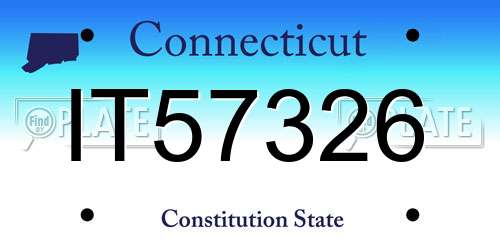 IT57326 Connecticut License Plate