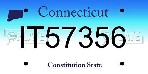 IT57356 Connecticut License Plate