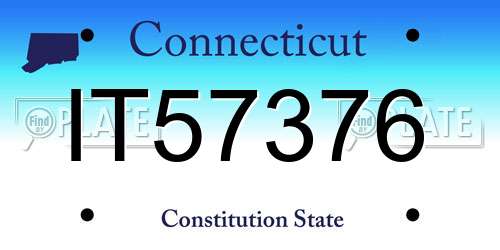 IT57376 Connecticut License Plate