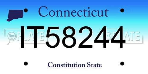 IT58244 Connecticut License Plate