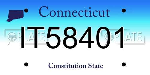 IT58401 Connecticut License Plate