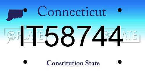 IT58744 Connecticut License Plate