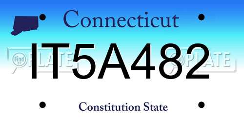 IT5A482 Connecticut License Plate