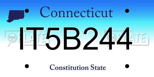 IT5B244 Connecticut License Plate