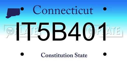 IT5B401 Connecticut License Plate