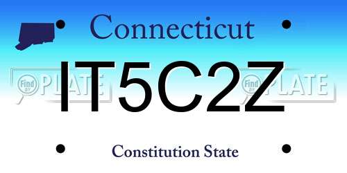 IT5C2Z Connecticut License Plate