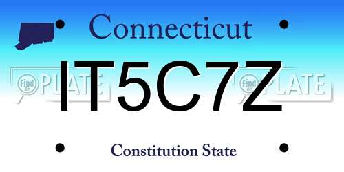 IT5C7Z Connecticut License Plate