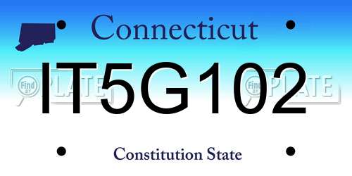 IT5G102 Connecticut License Plate