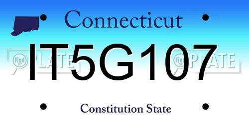 IT5G107 Connecticut License Plate