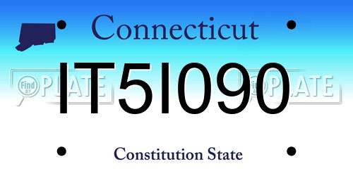 IT5I090 Connecticut License Plate