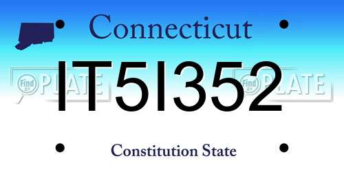 IT5I352 Connecticut License Plate