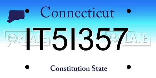 IT5I357 Connecticut License Plate