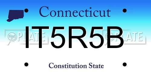 IT5R5B Connecticut License Plate